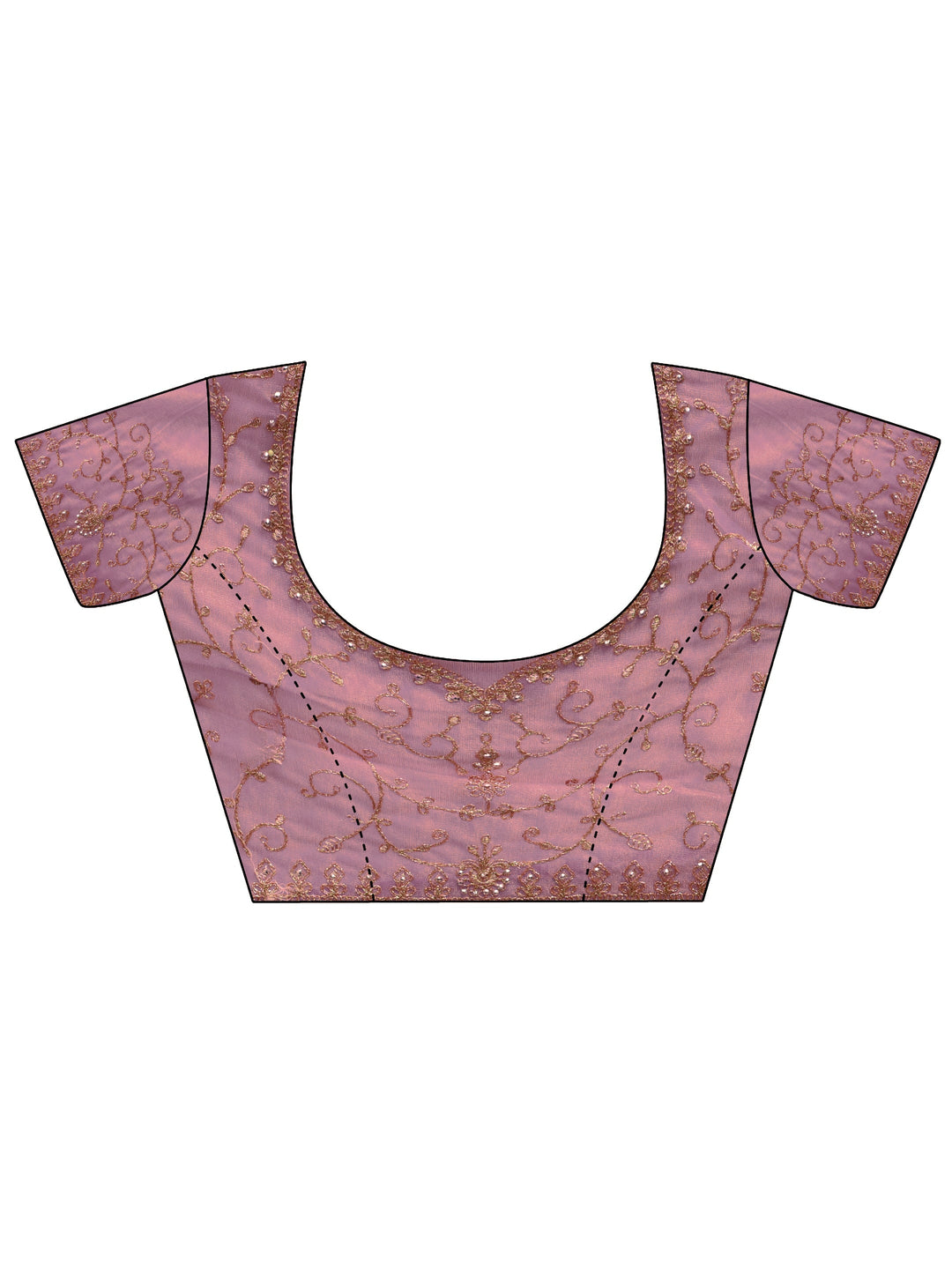 Libas Purple Floral Embroidered Net Saree