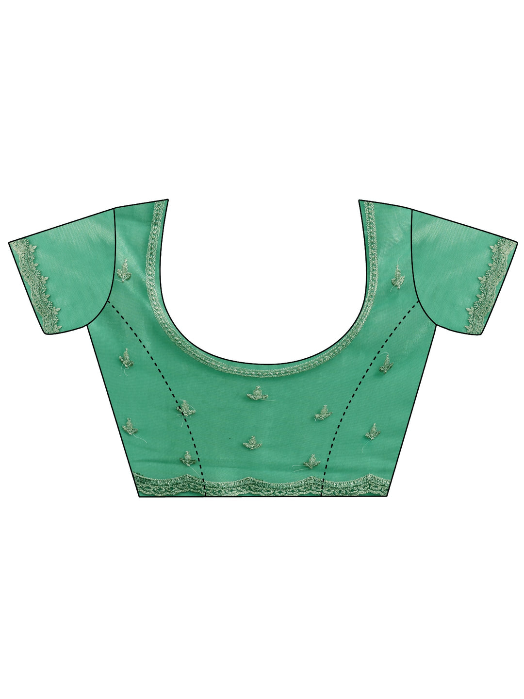Libas Seafoam Green Floral Embellished Net Saree