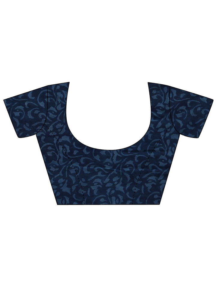 Libas Indigo Batik Print Cotton Saree