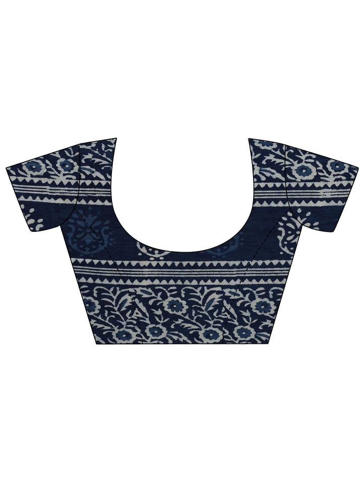 Libas Indigo Dabu Print Cotton Saree