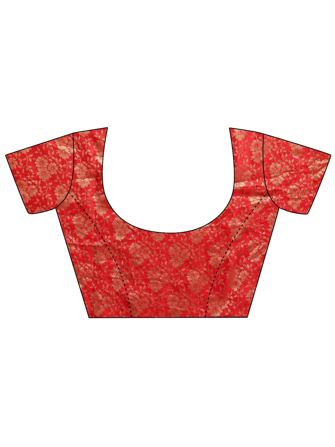 Libas Vermillion Red Floral Printed Georgette Pre Draped Saree