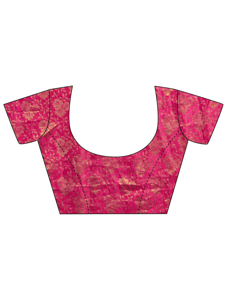 Libas Pink Floral Printed Georgette Pre Draped Saree