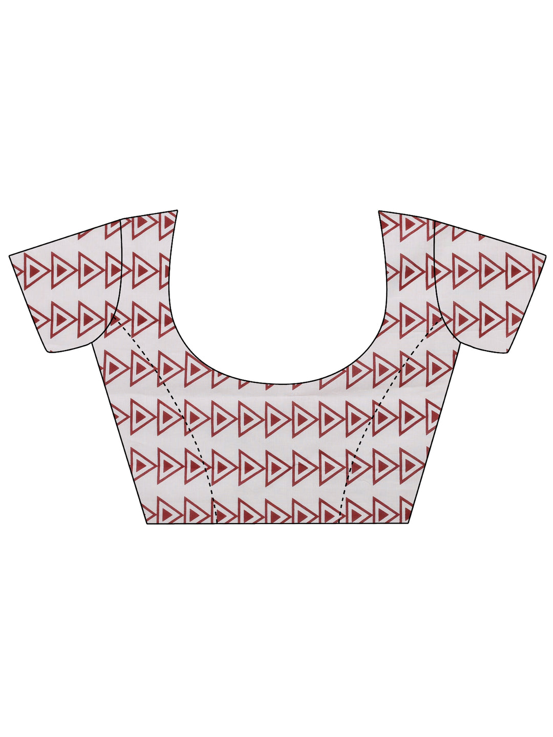 Libas Maroon Chevron Print Cotton Saree