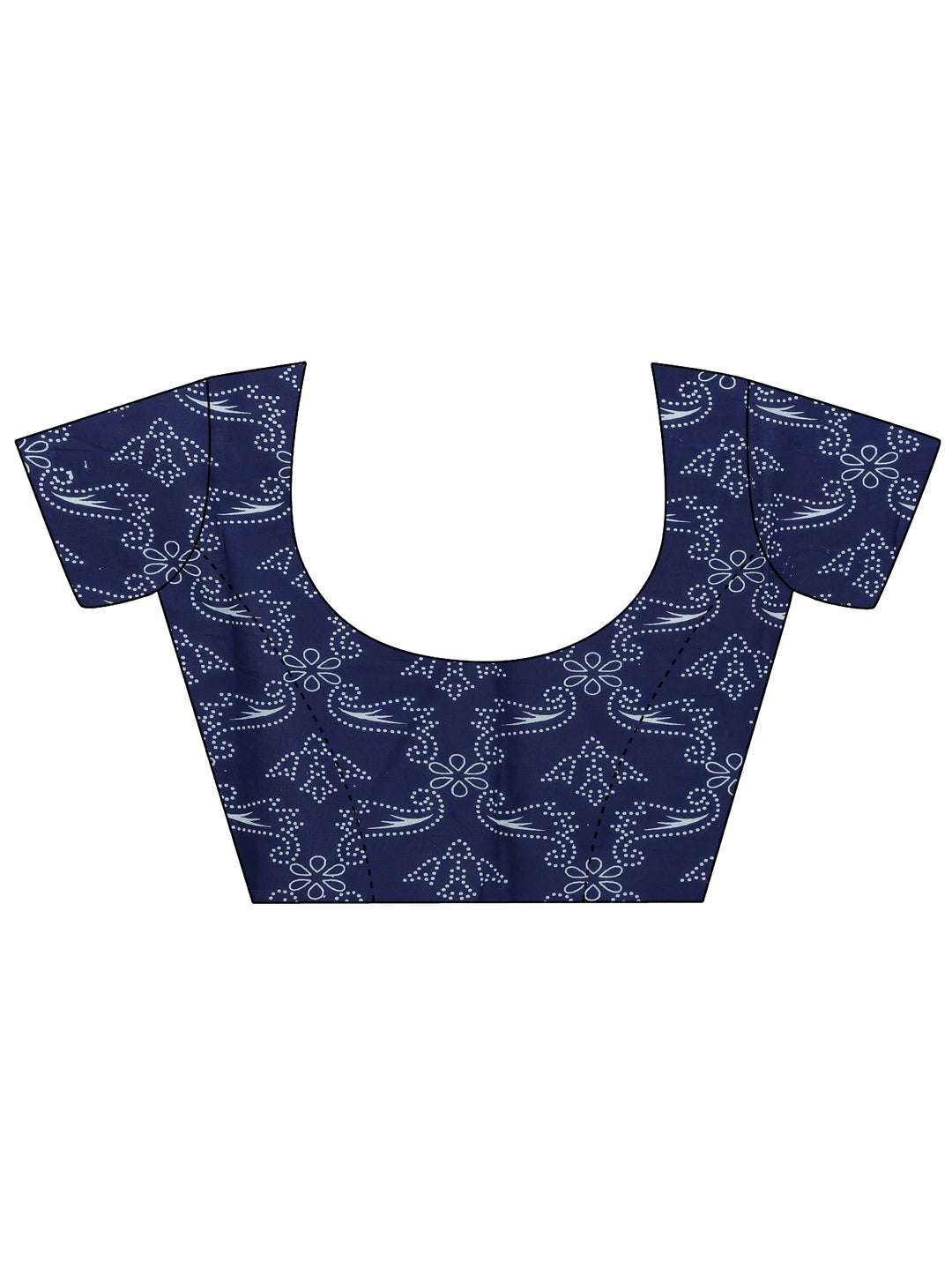 Libas Navy Leafy Print Cotton Saree