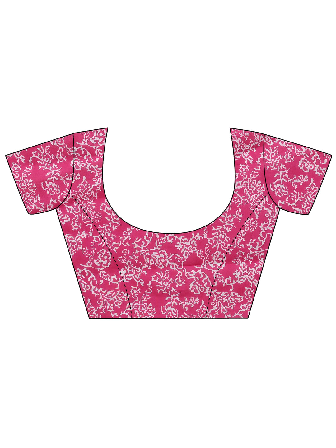 Libas Pink Floral Print Cotton Saree
