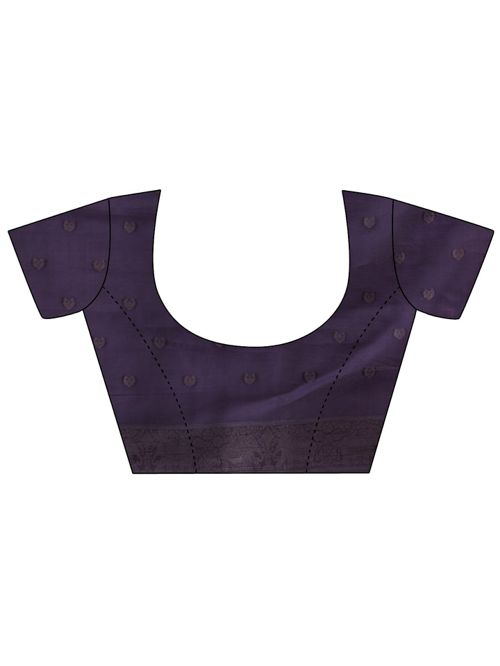 Purple Woven Design Cotton Blend Saree
