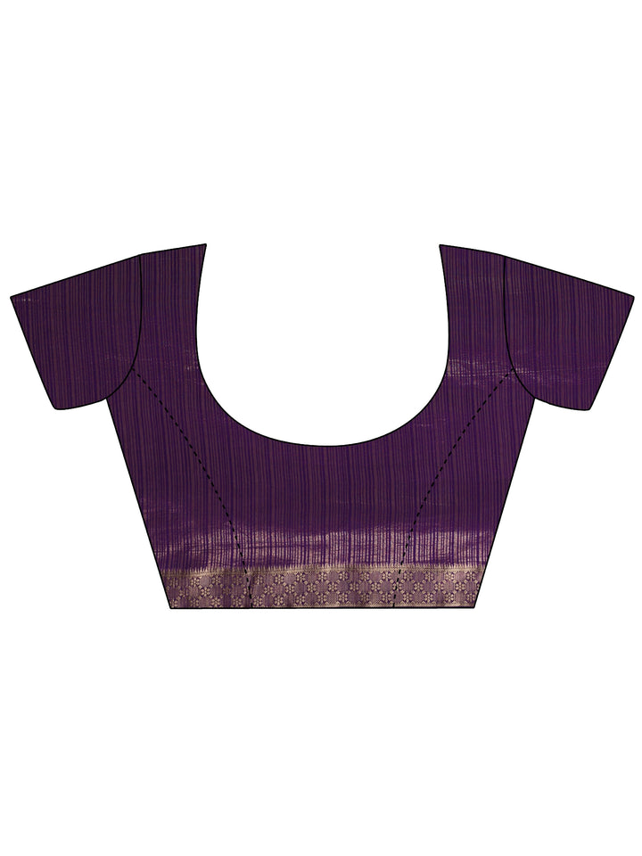Purple Woven Design Silk Blend Saree