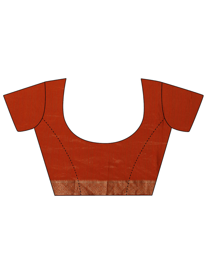 Orange Woven Design Silk Blend Saree
