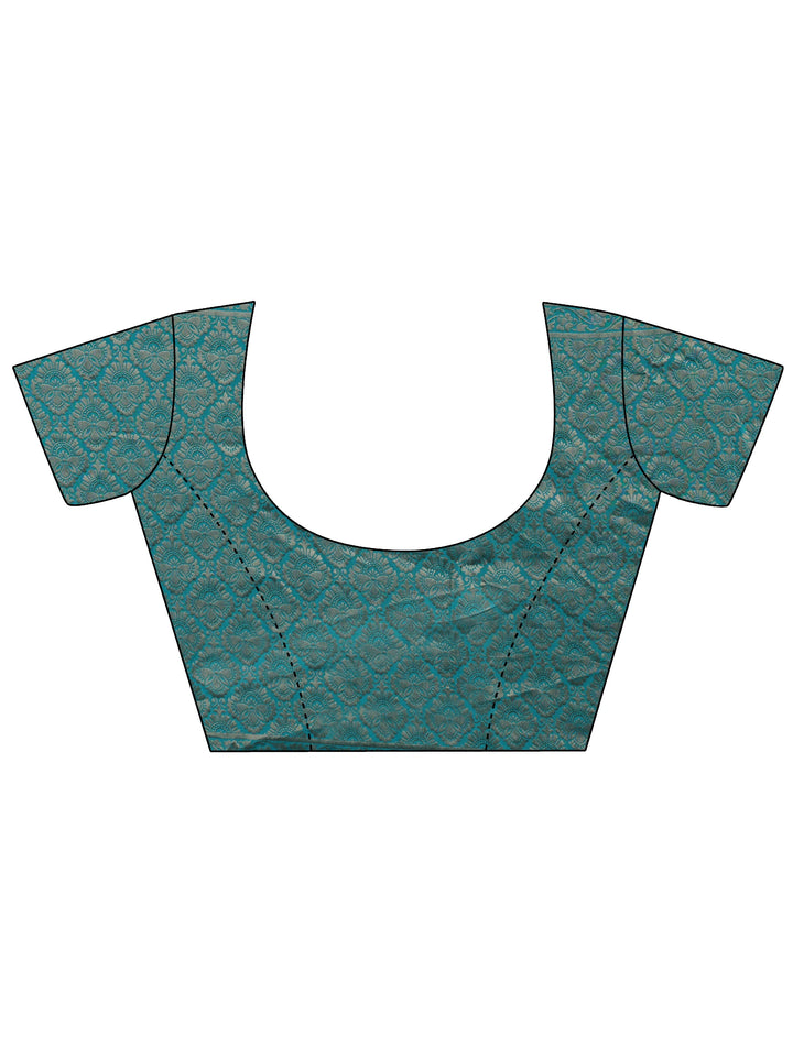 Teal Green Banarasi Silk Blend Saree