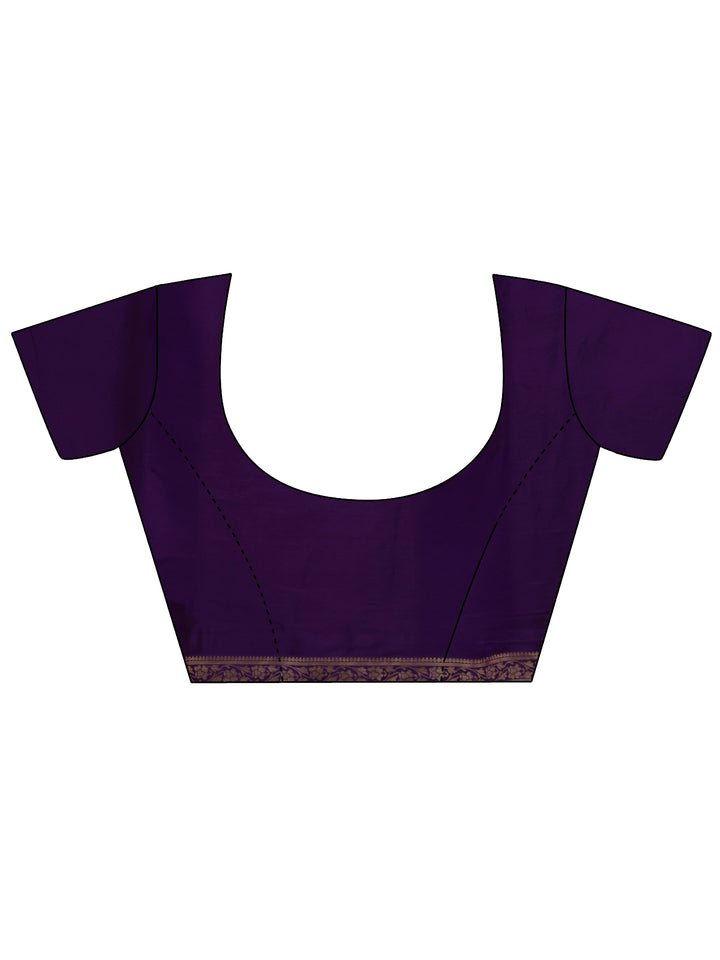 Purple Banarasi Silk Blend Saree
