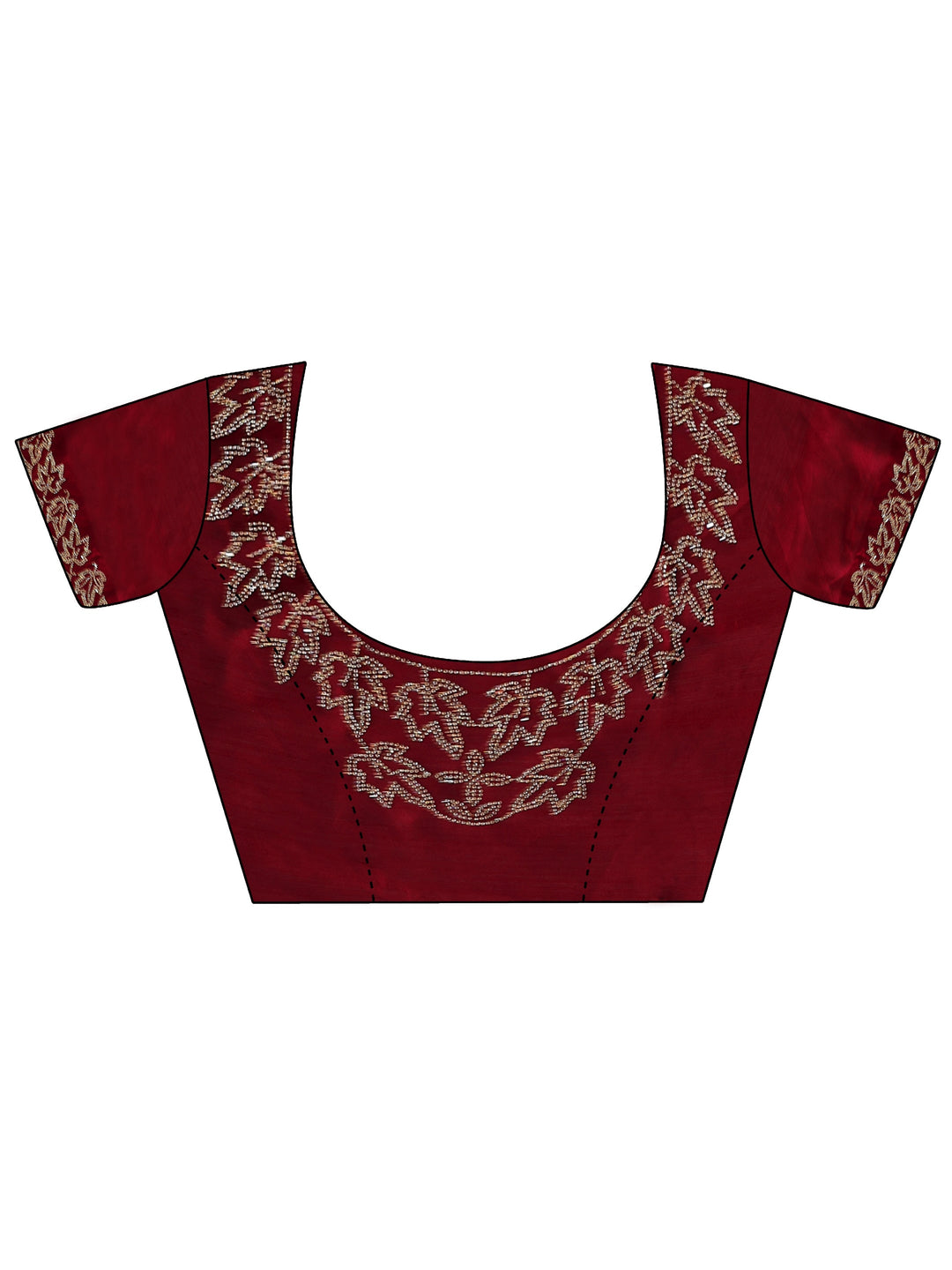 Libas Vermillion Red Embellished Chiffon Saree