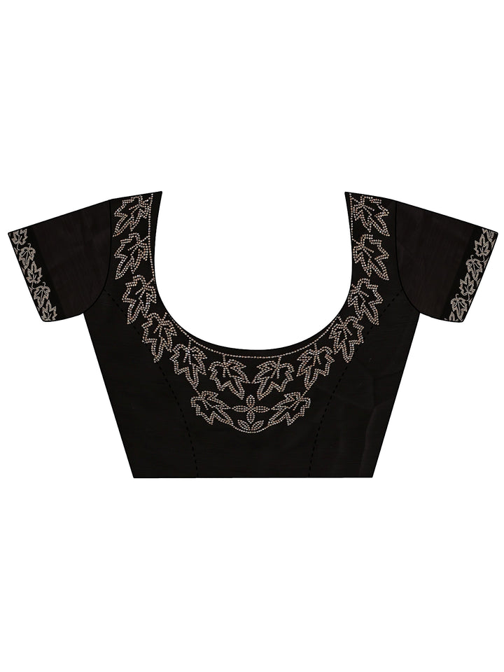 Libas Black Embellished Chiffon Saree