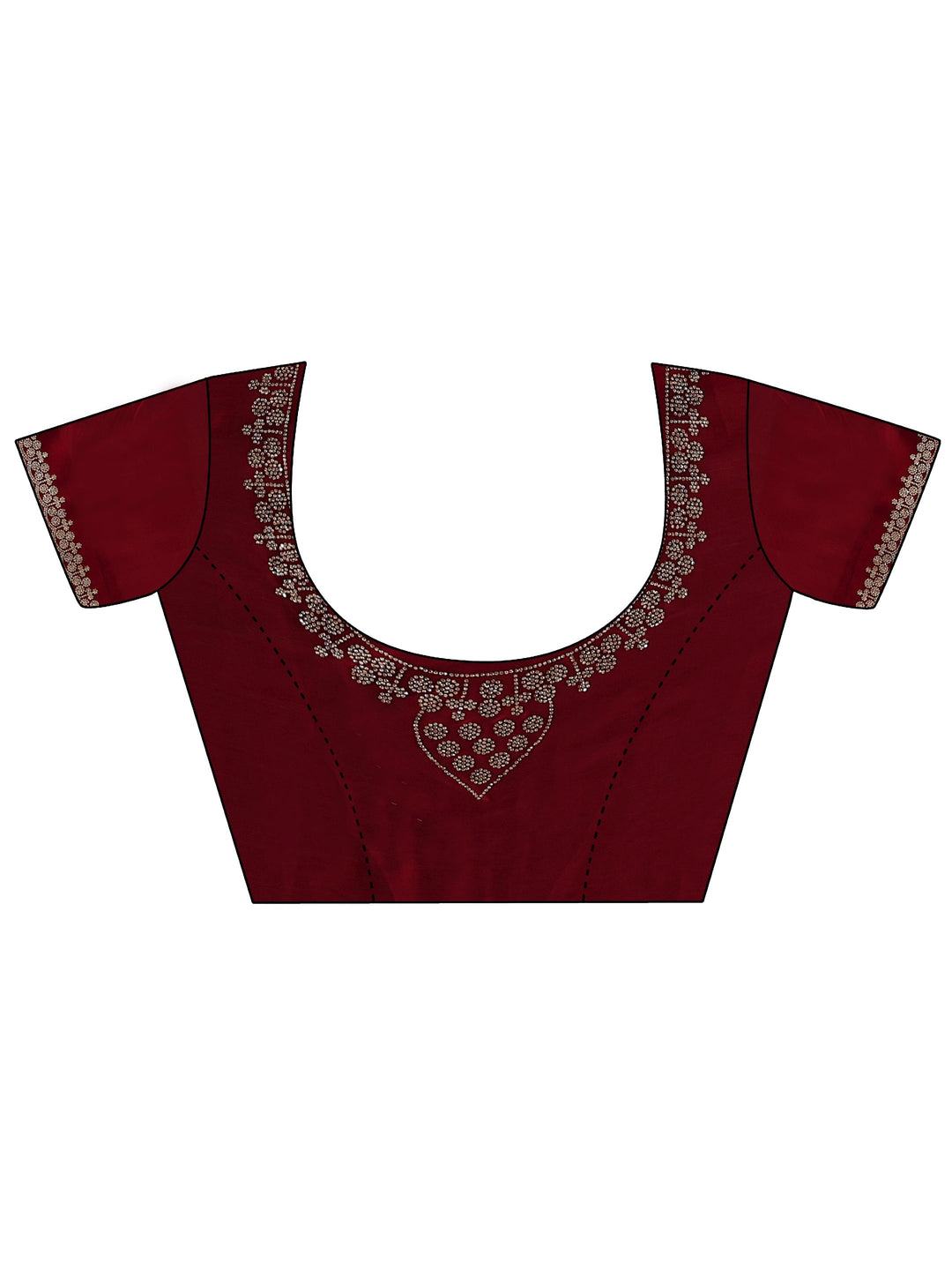 Libas Red Embellished Chiffon Saree