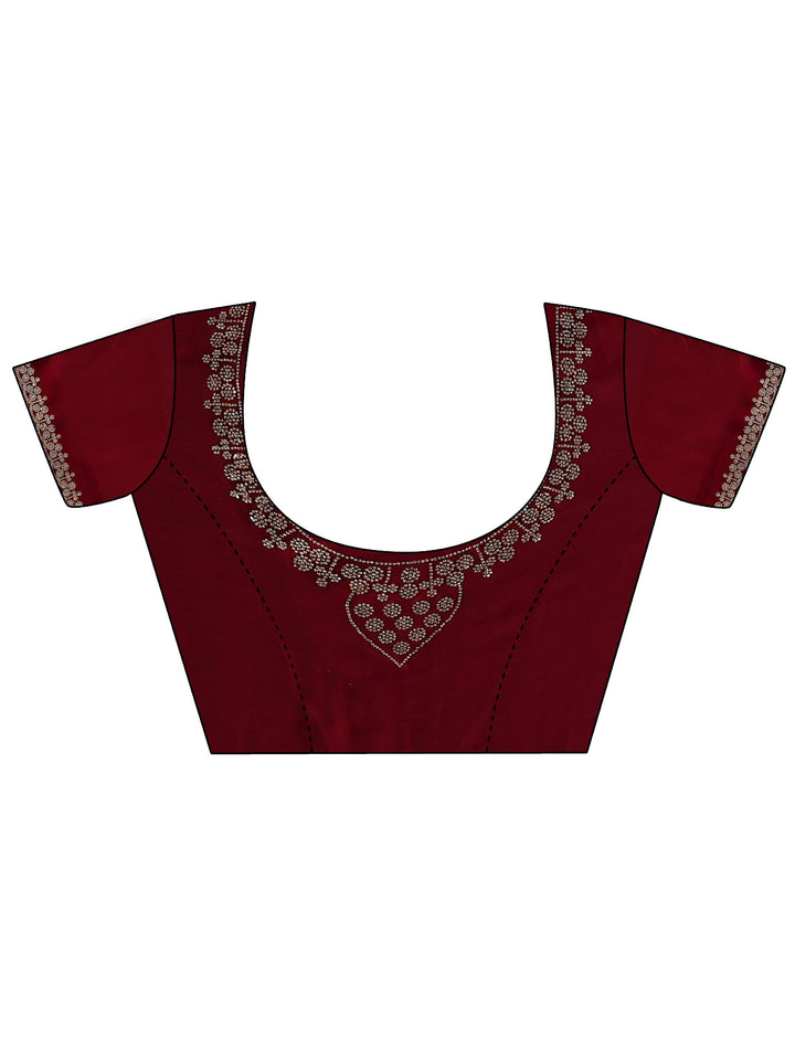Libas Red Embellished Chiffon Saree
