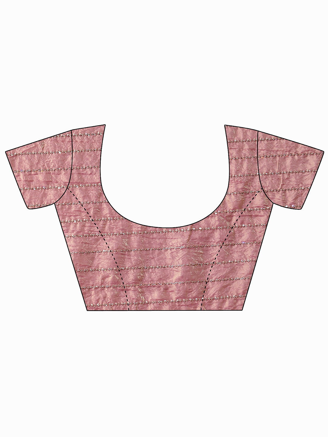 Libas Peach Ethnic Motif Embroidered Tissue Saree