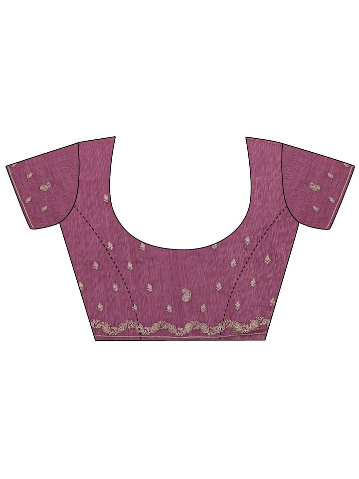 Libas Mauve Ethnic Embroidered Chiffon Saree