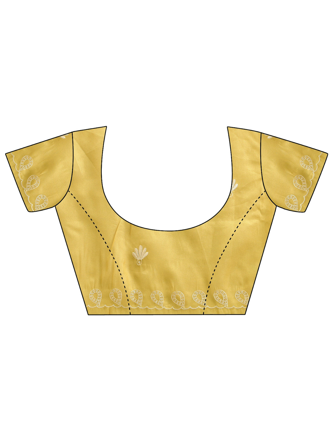 Libas Mustard Floral Embroidered Net Saree
