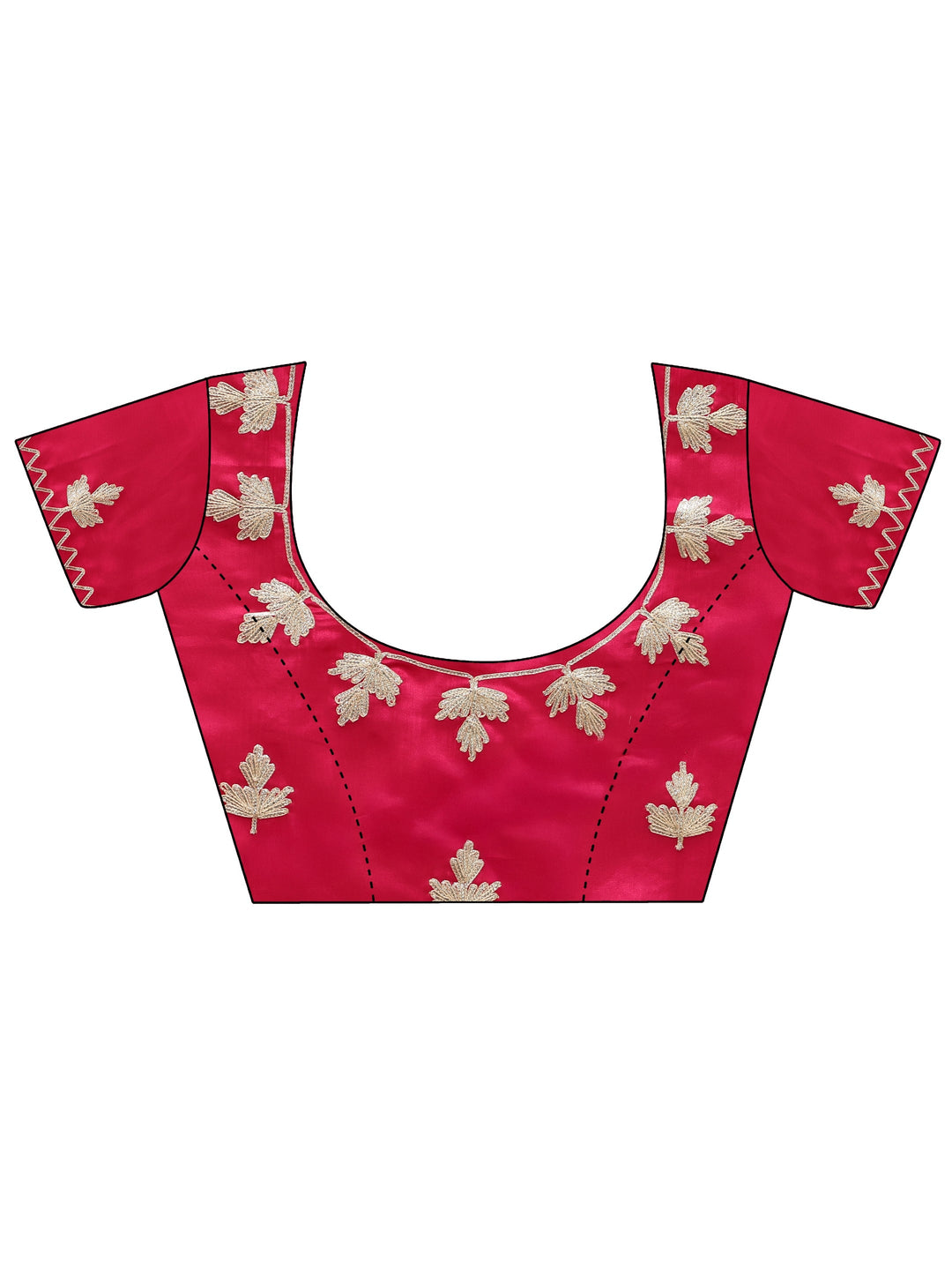 Libas Fuchsia Pink Embellished Satin Saree