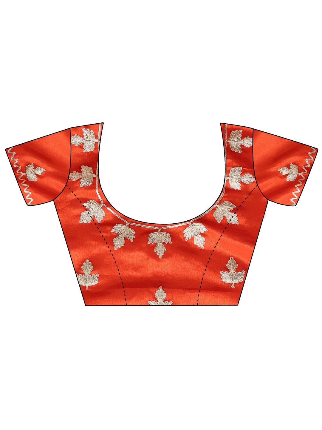Libas Orange Embellished Satin Saree