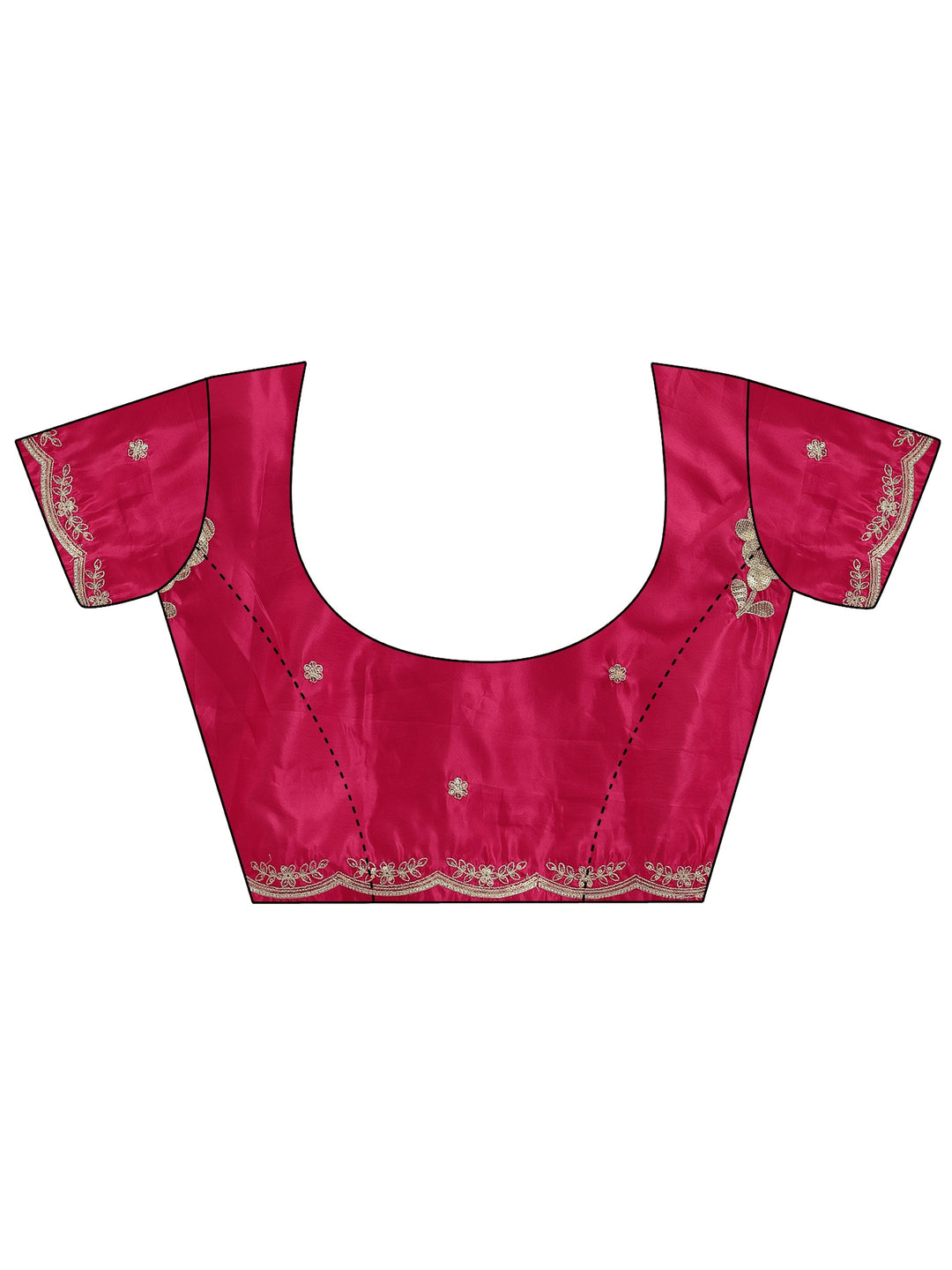 Libas Rani Pink Floral Embellished Satin Saree