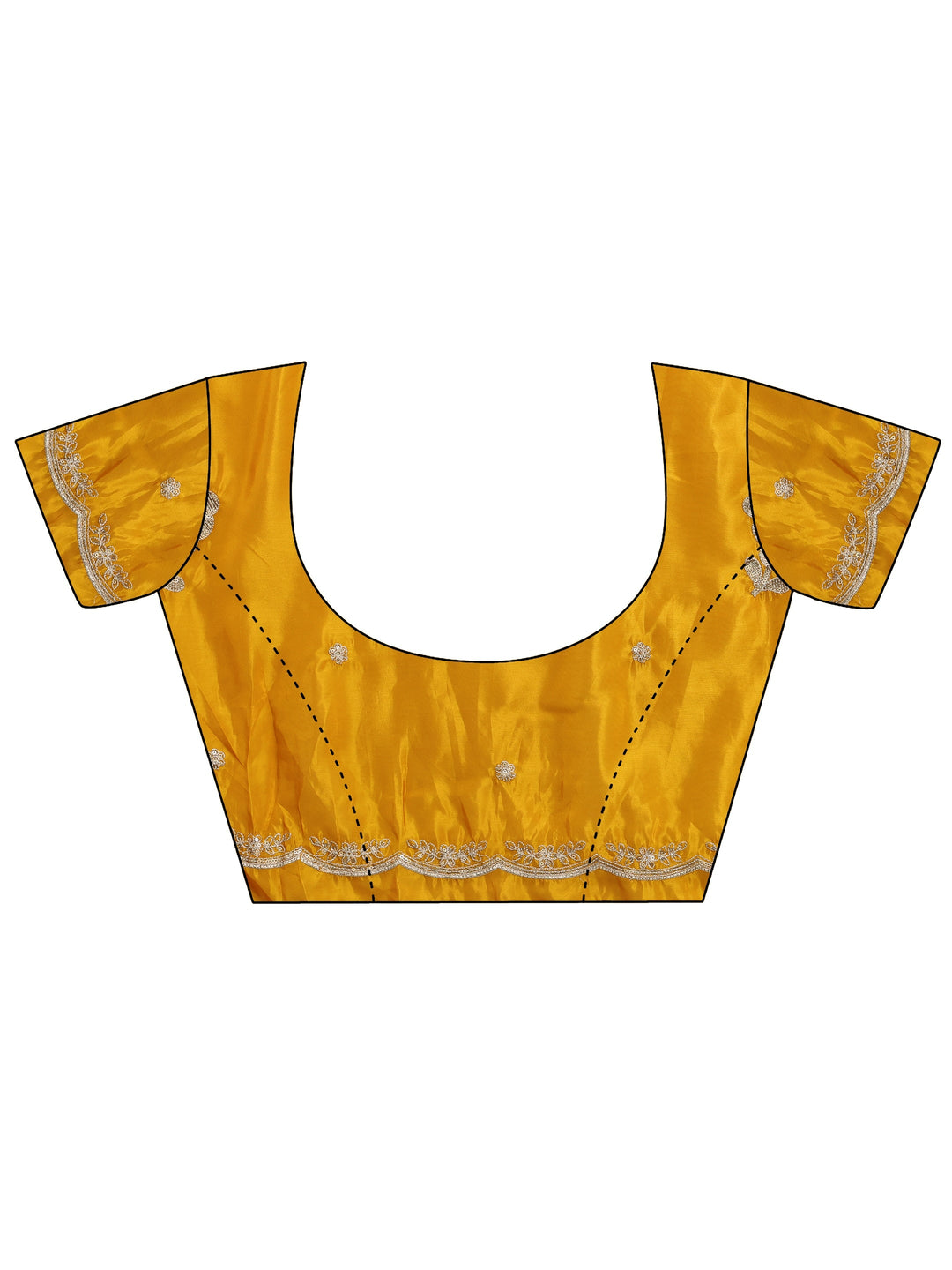 Libas Mustard Floral Embellished Satin Saree