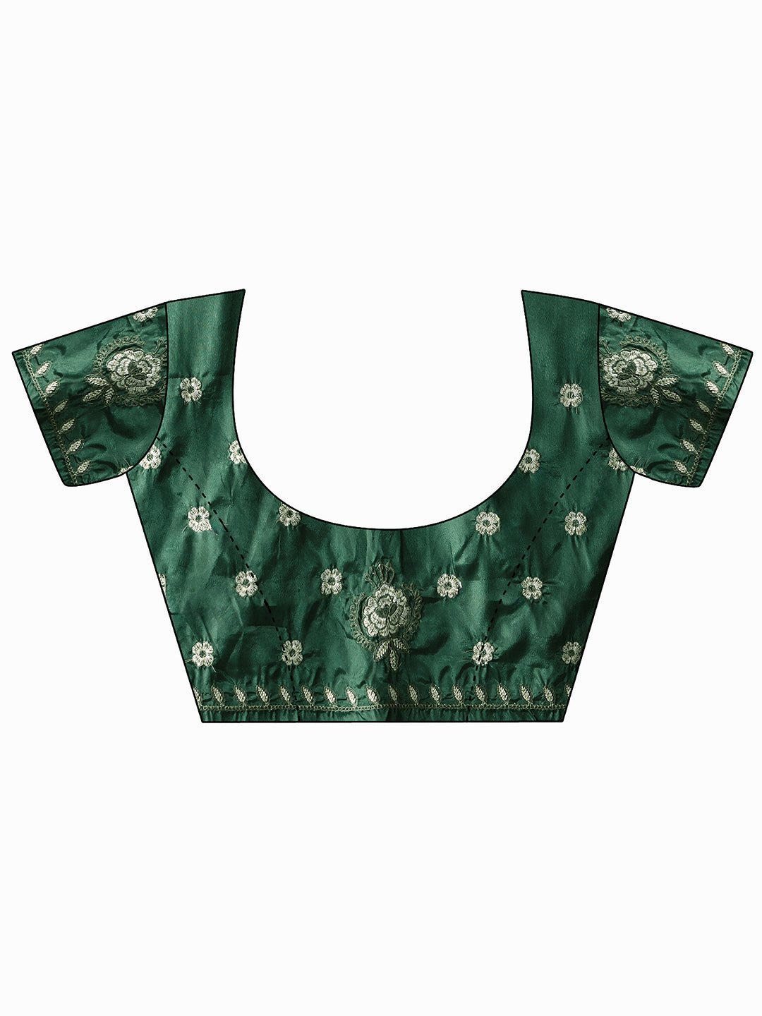 Libas Green Floral Embroidered Satin Saree
