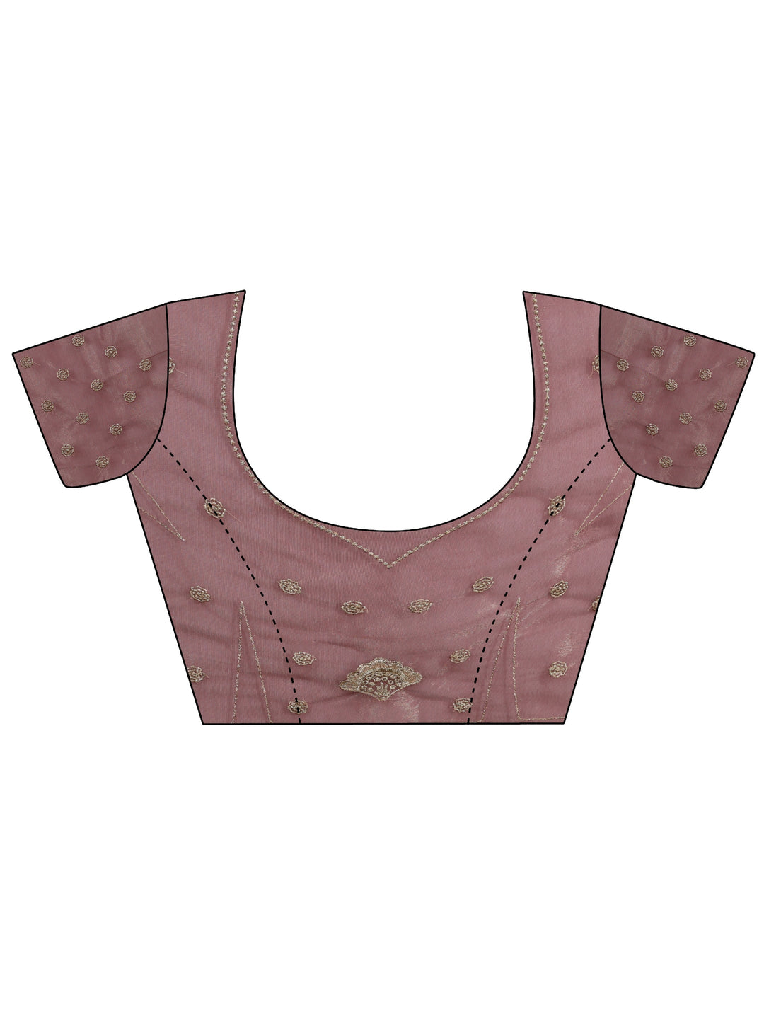 Mauve Ethnic Embroidered Net Saree