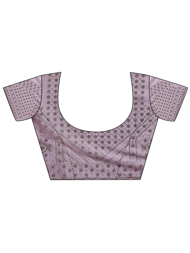 Libas Lavender Solid Tissue Saree