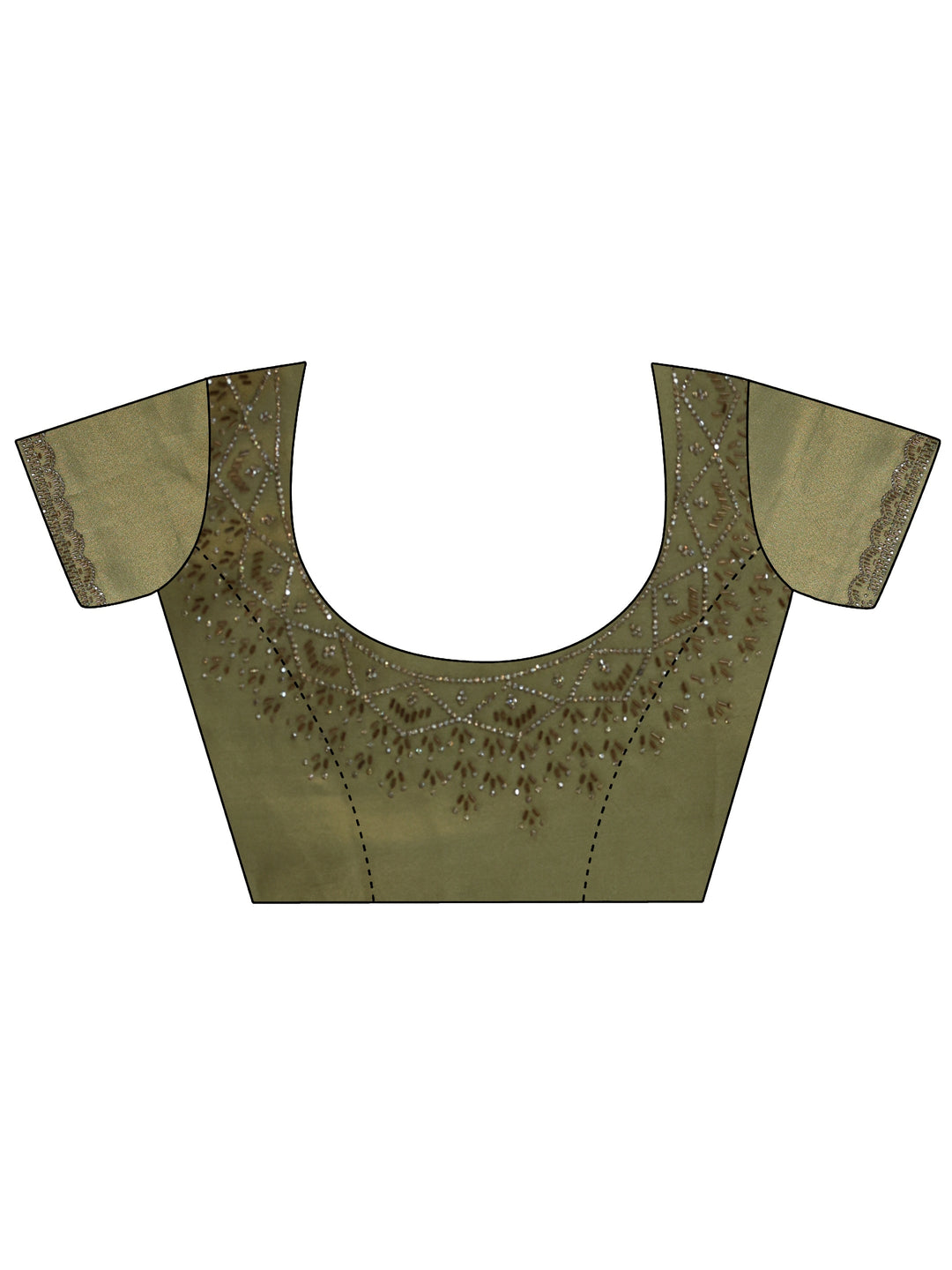 Pista Green Embellished Silk Blend Saree