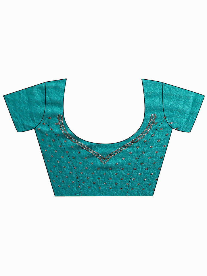 Libas Green Embellished Tissue Saree