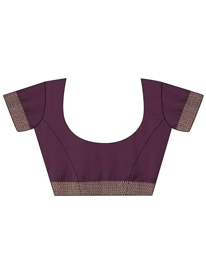 Libas Burgundy Embellished Chiffon Saree