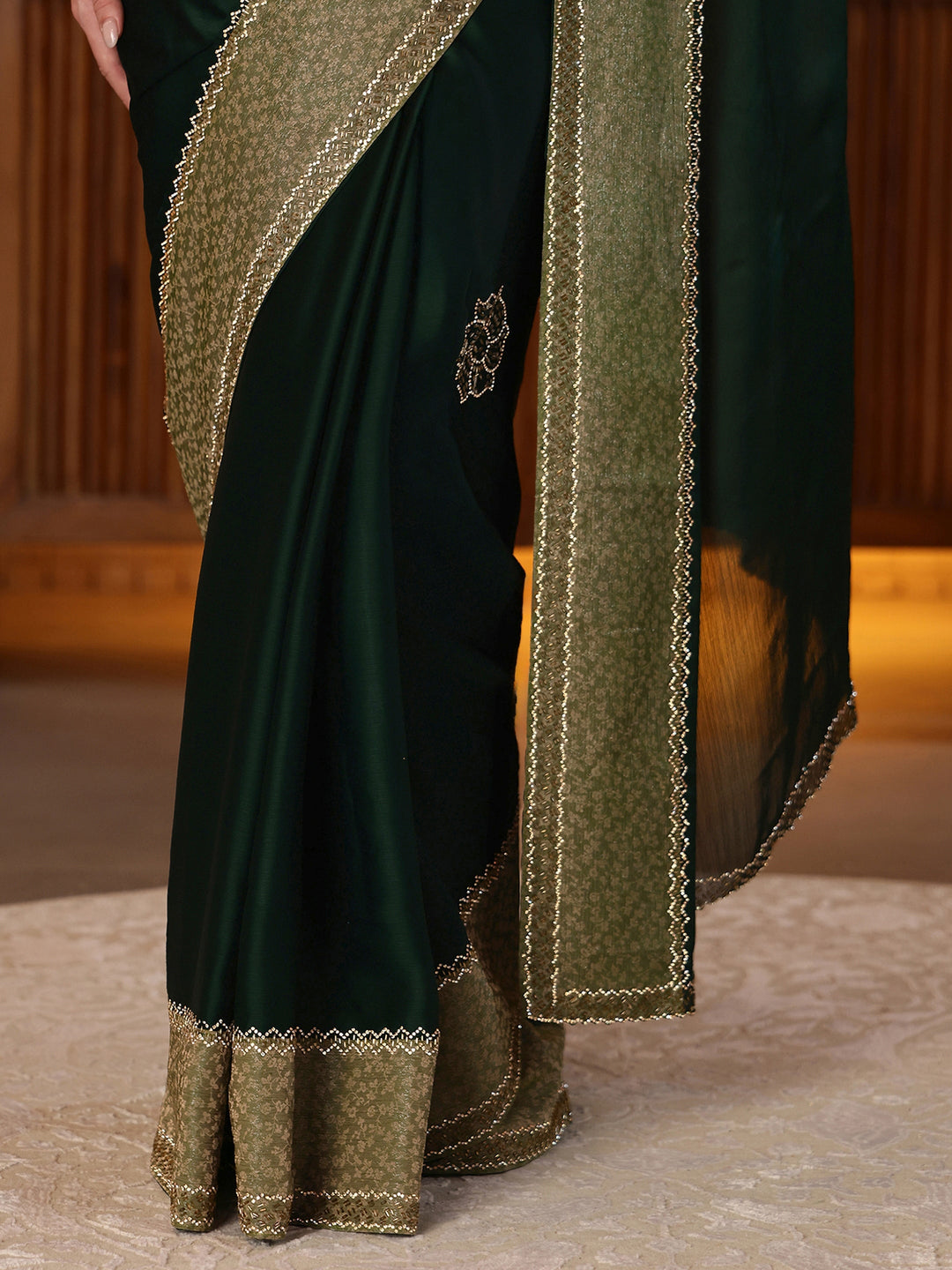 Libas Sacramento Green Embellished Chiffon Saree
