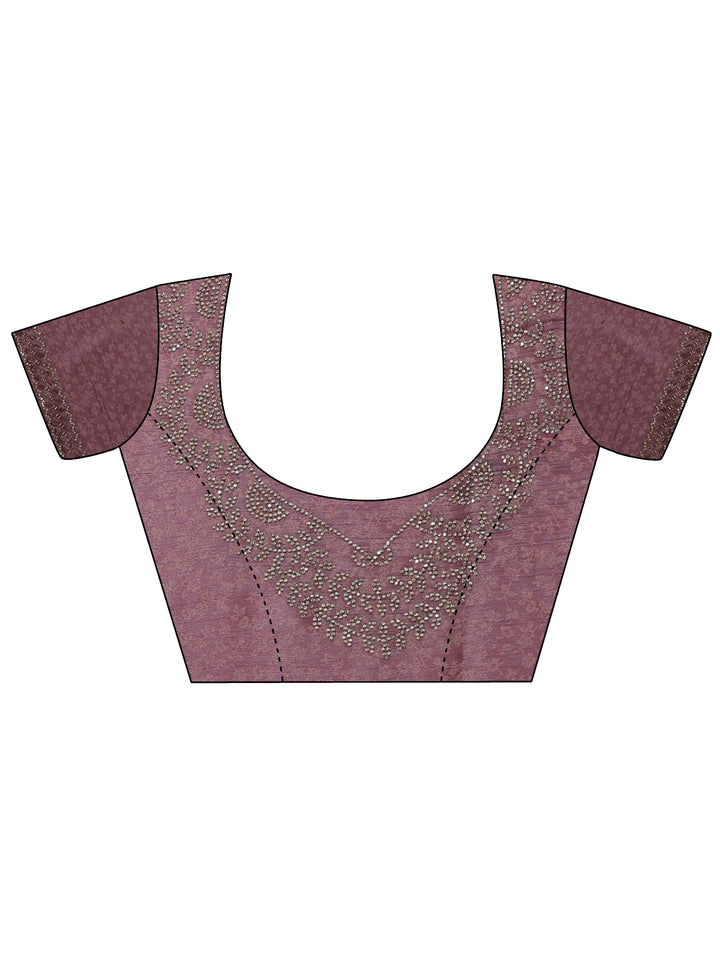 Burgundy Embellished Chiffon Saree