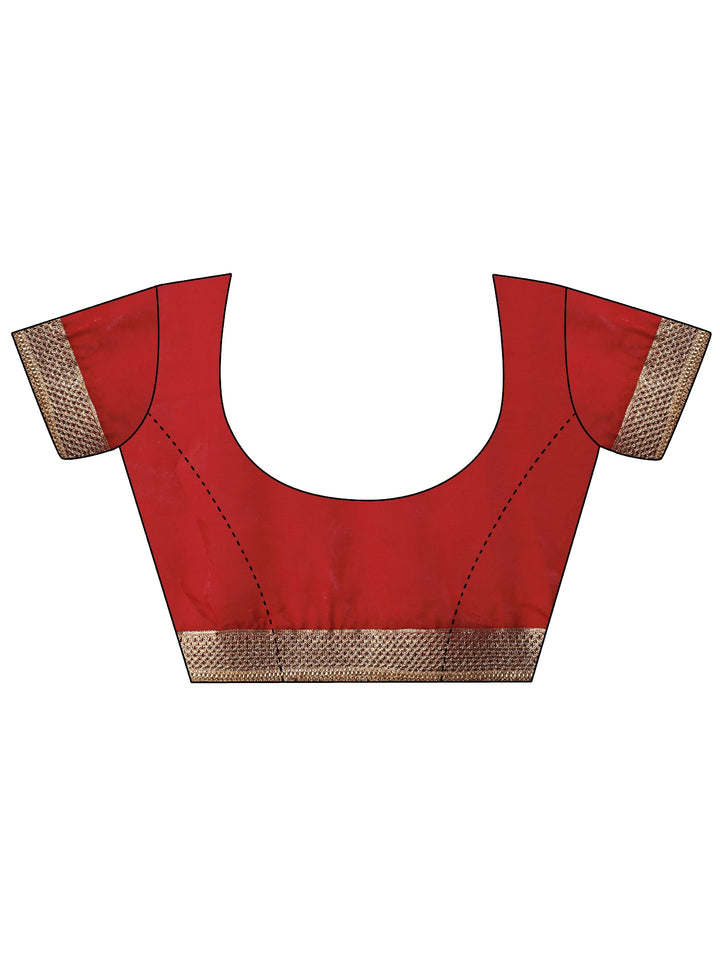 Libas Vermilion Red Leheriya Embellished Tissue Saree
