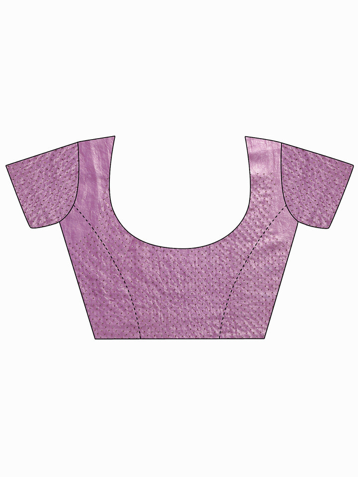Libas Art Lavender Floral Embellished Tissue Saree