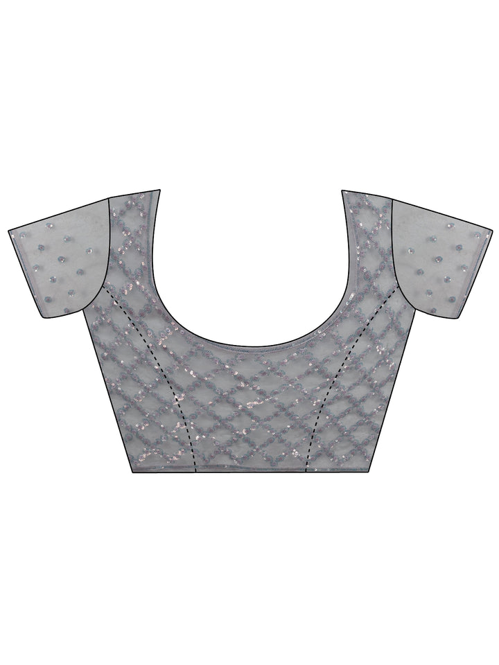 Libas Art Lavender Embellished Net Saree
