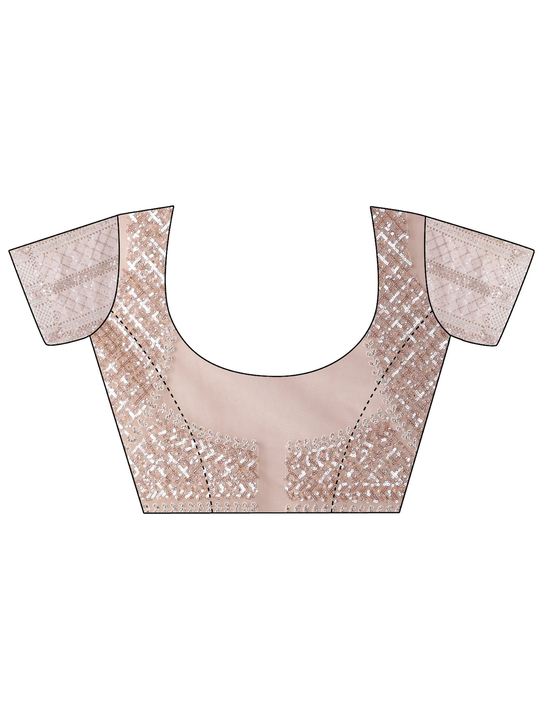 Libas Art Beige Geometric Embellished Net Saree
