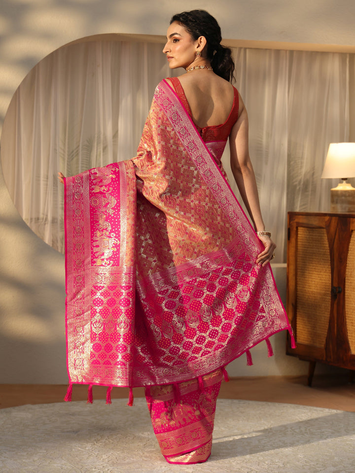 Libas Mustard Gharchola Silk Blend Saree