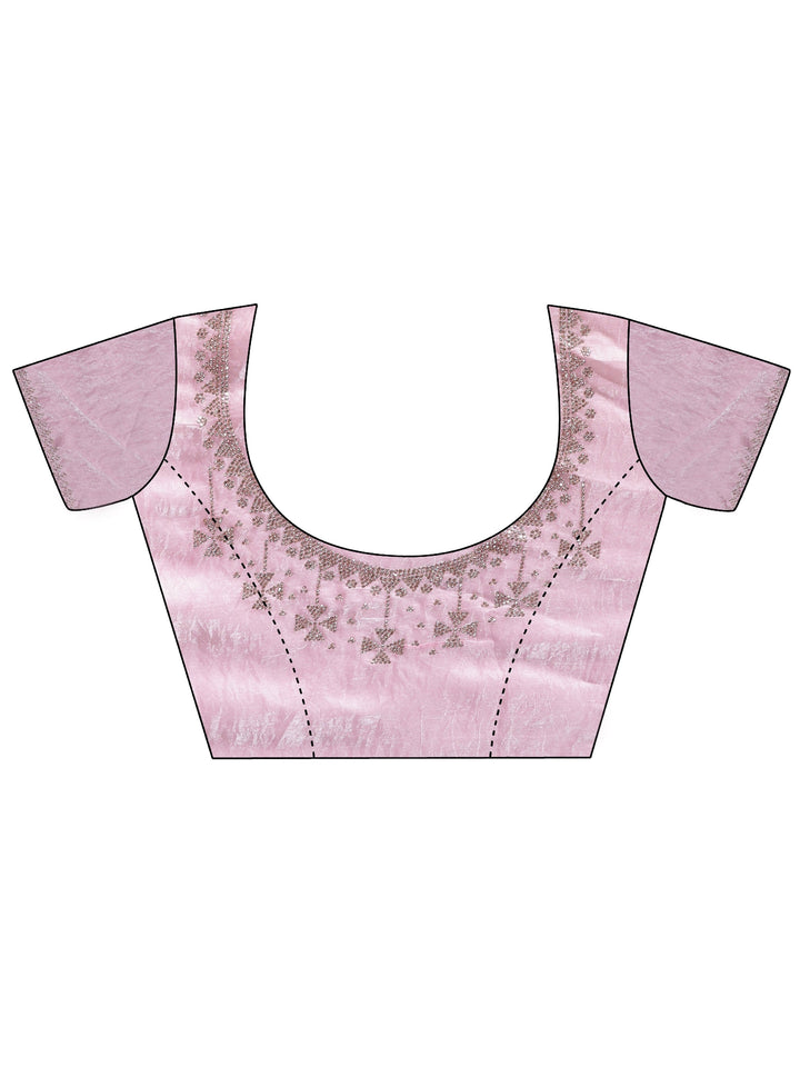 Libas Pink Embellished Silk Blend Saree