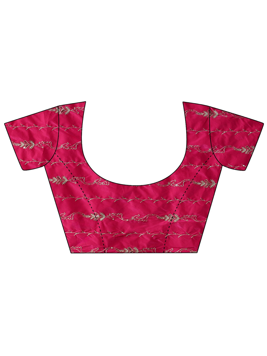 Rani Pink Ethnic Embroidered Silk Blend Saree