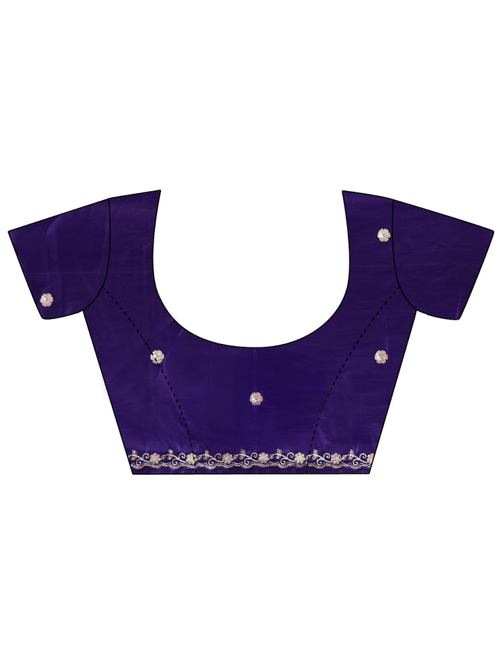 Libas Purple Embellished Silk Blend Saree