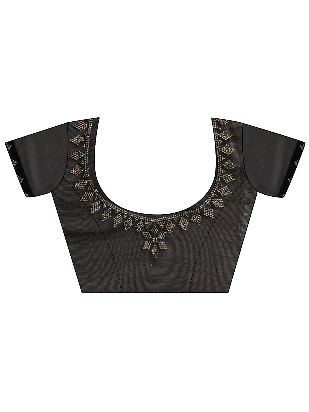 Libas Black Floral Embellished Georgette Saree