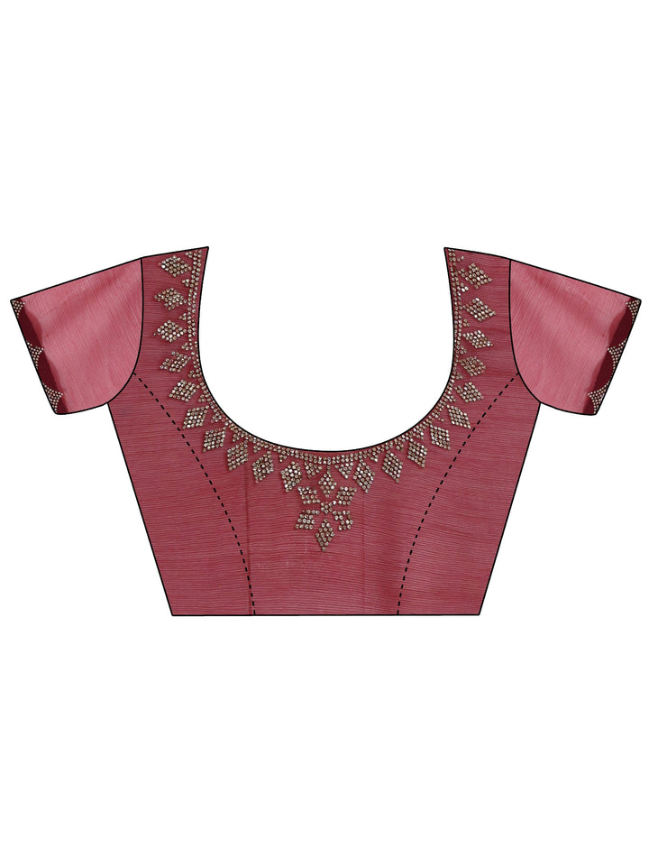 Libas Rani Pink Floral Embellished Georgette Saree