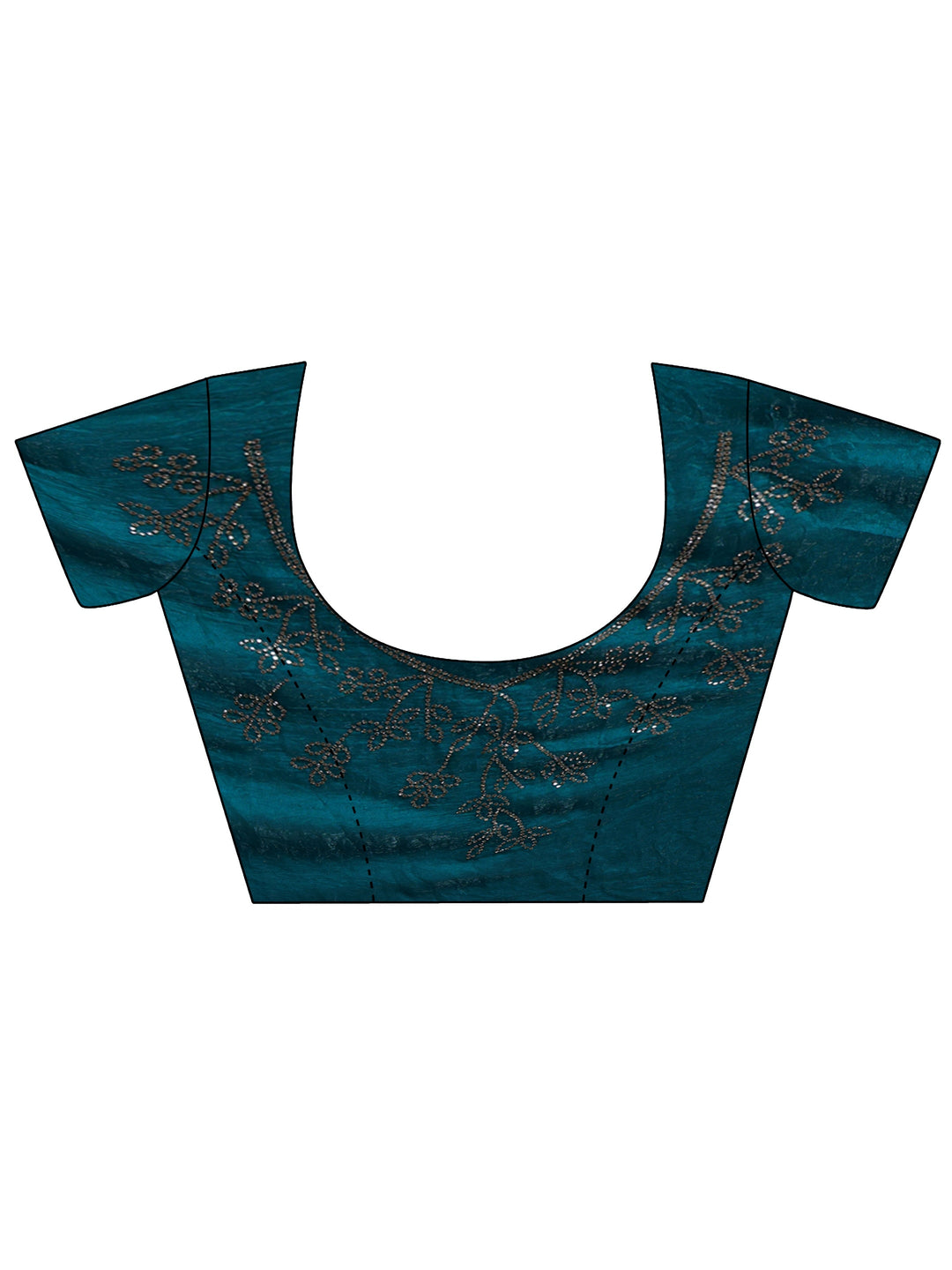Teal Green Striped Silk Blend Saree