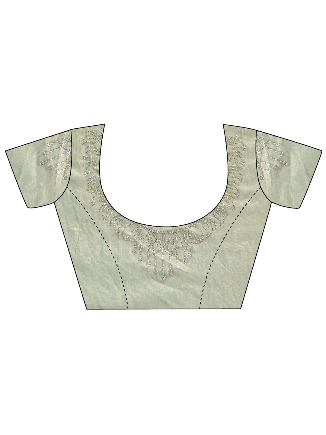 Sage Green Silk Blend Saree with Floral Border