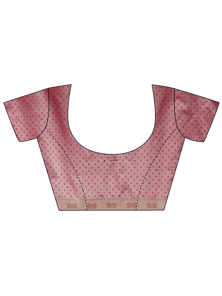 Libas Dusty Rose Pink Floral Embroidered Silk Blend Saree