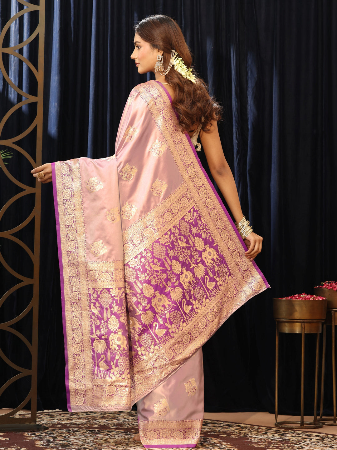 Libas Lavender Banarasi Silk Blend Saree