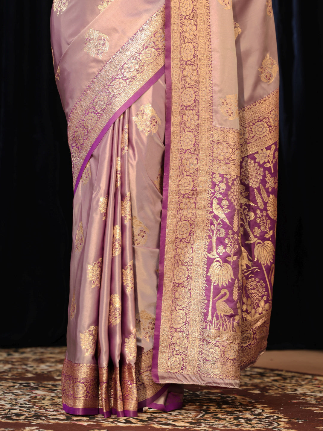 Libas Lavender Banarasi Silk Blend Saree