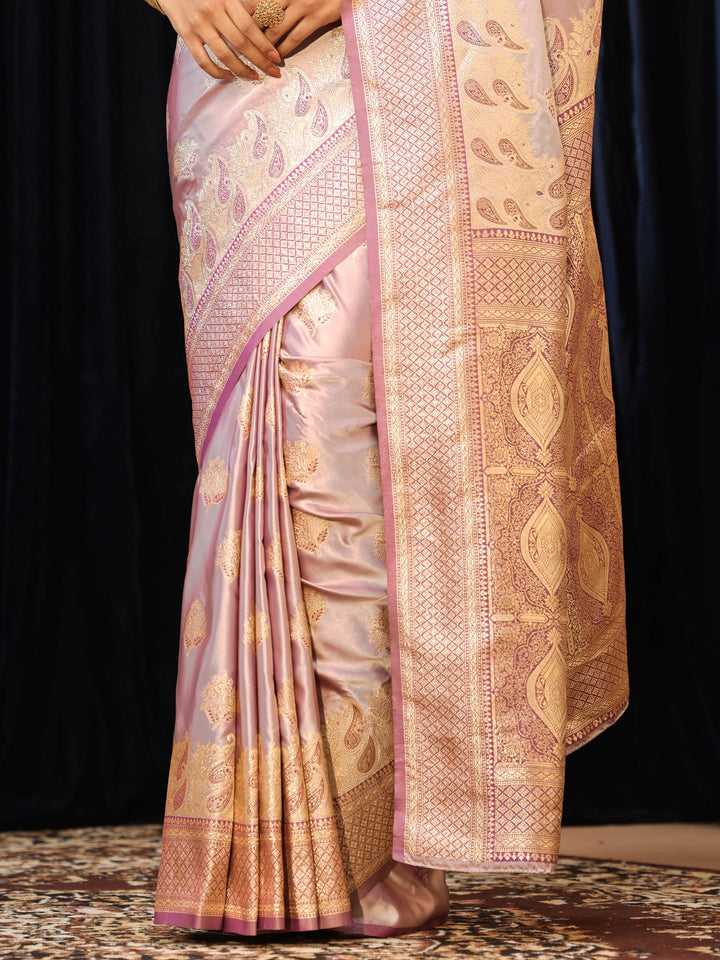 Libas Lavender Banarasi Silk Blend Saree