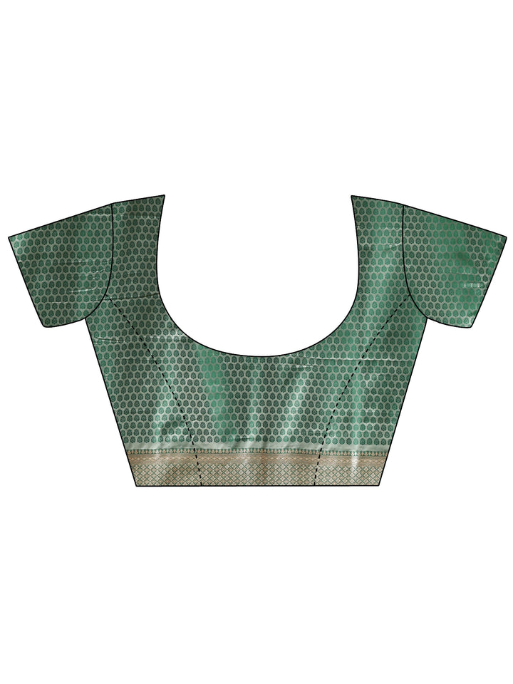 Libas Mint Green Banarasi Silk Blend Saree